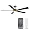 Wac Smart Fans Rotary Indoor or Outdoor Smart Ceiling Fan 2700-3000-4000-5000K LED in Matte Black/Soft Brass F-099L-MB/SB - alternate 1